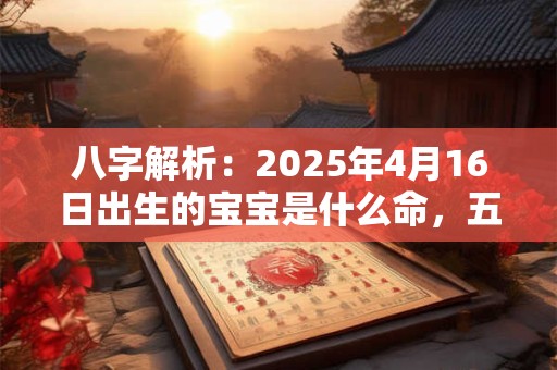 八字解析：2025年4月16日出生的宝宝是什么命，五行缺什么
