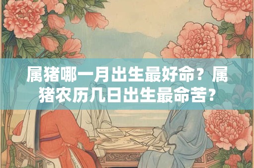 属猪哪一月出生最好命？属猪农历几日出生最命苦？