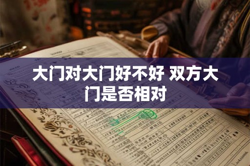 大门对大门好不好 双方大门是否相对 大门对大门好不好 双方大门是否相对