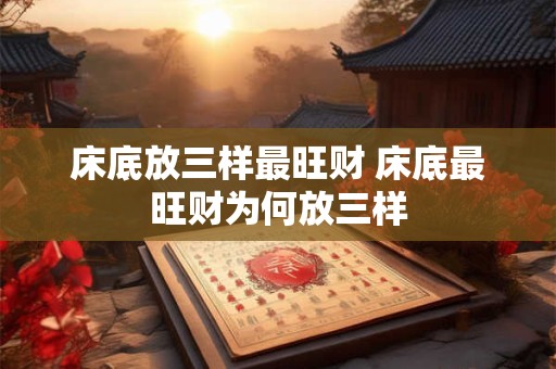 床底放三样最旺财 床底最旺财为何放三样