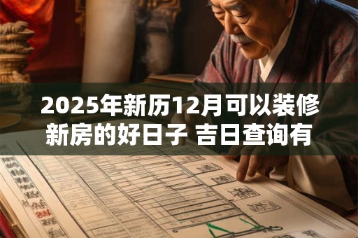 2025年新历12月可以装修新房的好日子 吉日查询有门道