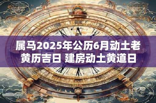 属马2025年公历6月动土老黄历吉日 建房动土黄道日
