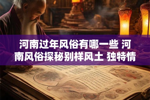 河南过年风俗有哪一些 河南风俗探秘别样风土 独特情怀