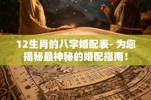 12生肖的八字婚配表- 为您揭秘最神秘的婚配指南！