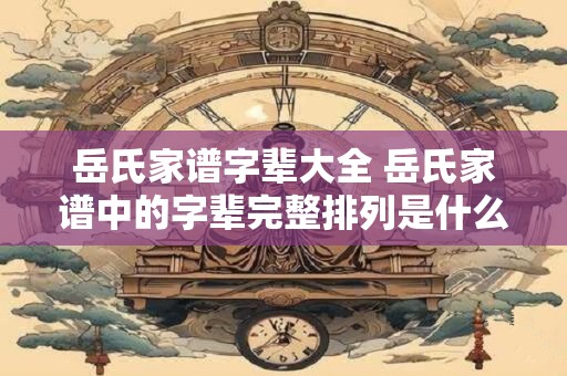 岳氏家谱字辈大全 岳氏家谱中的字辈完整排列是什么