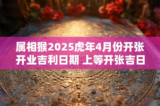 属相猴2026虎年4月份开张开业吉利日期 上等开张吉日吉时