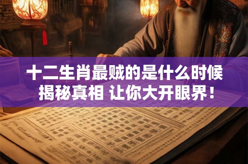 十二生肖最贼的是什么时候 揭秘真相 让你大开眼界！
