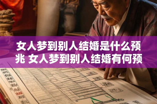 女人梦到别人结婚是什么预兆 女人梦到别人结婚有何预示意义