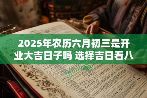 2025年农历六月初三是开业大吉日子吗 选择吉日看八字