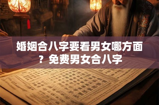 婚姻合八字要看男女哪方面？免费男女合八字
