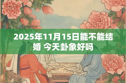 2025年11月15日能不能结婚 今天卦象好吗