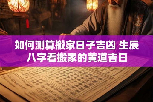 如何测算搬家日子吉凶 生辰八字看搬家的黄道吉日
