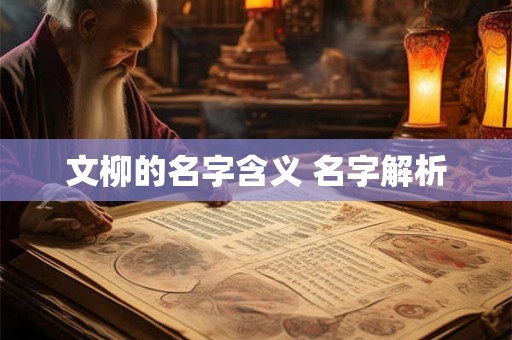 文柳的名字含义 名字解析
