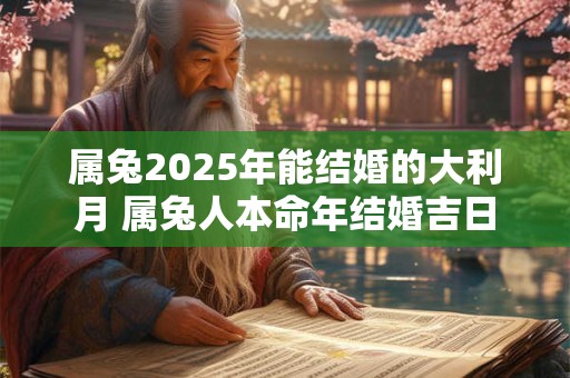 属兔2025年能结婚的大利月 属兔人本命年结婚吉日