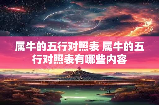 属牛的五行对照表 属牛的五行对照表有哪些内容