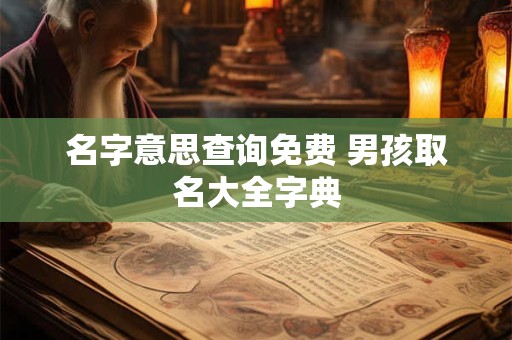 名字意思查询免费 男孩取名大全字典