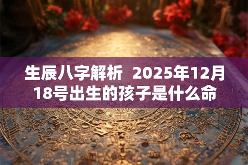 生辰八字解析  2025年12月18号出生的孩子是什么命