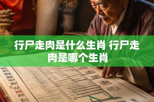 行尸走肉是什么生肖 行尸走肉是哪个生肖