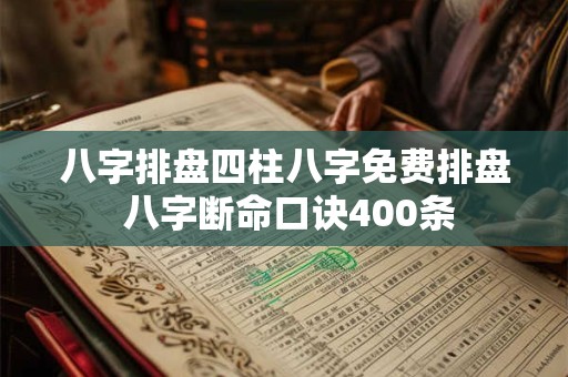 八字排盘四柱八字免费排盘 八字断命口诀400条