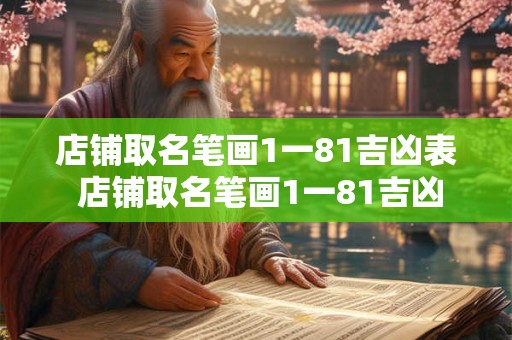 店铺取名笔画1一81吉凶表 店铺取名笔画1一81吉凶