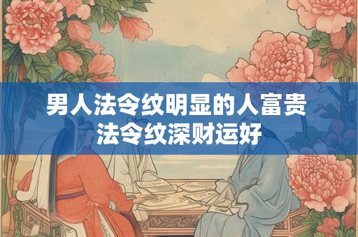 男人法令纹明显的人富贵 法令纹深财运好