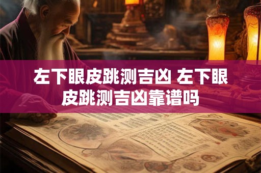 左下眼皮跳测吉凶 左下眼皮跳测吉凶靠谱吗