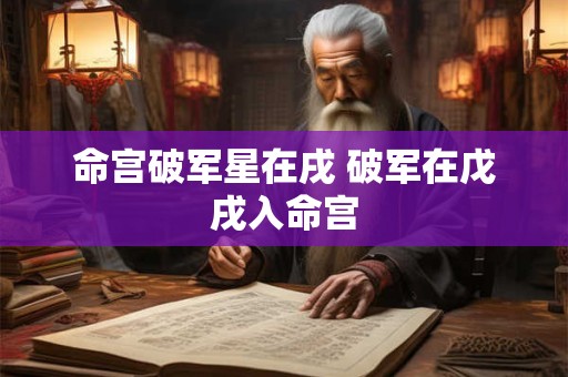 命宫破军星在戌 破军在戊戌入命宫