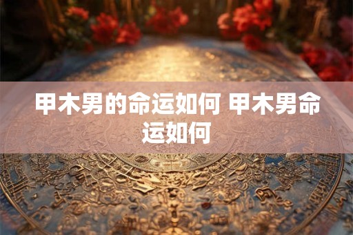 甲木男的命运如何 甲木男命运如何