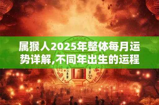 属猴人2025年整体每月运势详解,不同年出生的运程解析