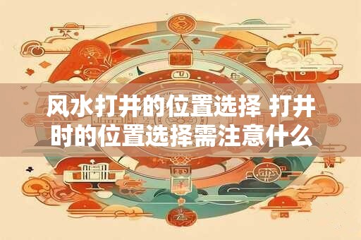 风水打井的位置选择 打井时的位置选择需注意什么