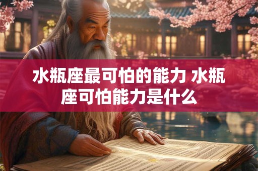 水瓶座最可怕的能力 水瓶座可怕能力是什么