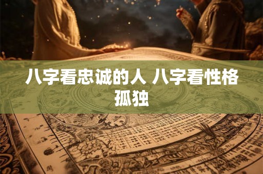 八字看忠诚的人 八字看性格孤独