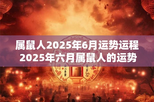 属鼠人2025年6月运势运程 2025年六月属鼠人的运势如何