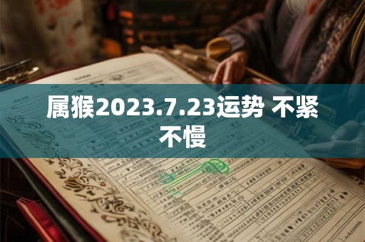 属猴2023.7.23运势 不紧不慢
