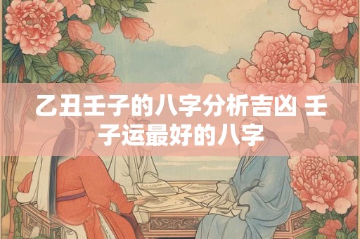 乙丑壬子的八字分析吉凶 壬子运最好的八字