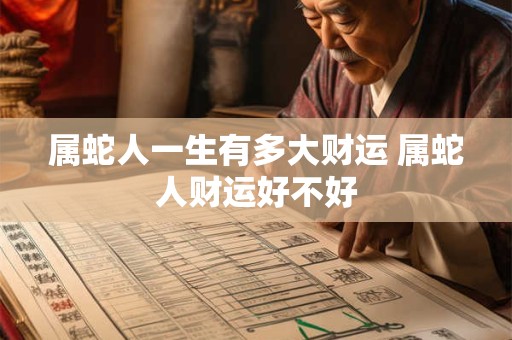 属蛇人一生有多大财运 属蛇人财运好不好