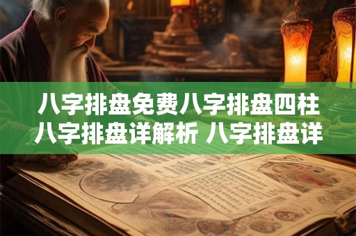 八字排盘免费八字排盘四柱八字排盘详解析 八字排盘详解及免费服务