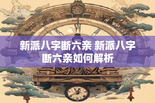新派八字断六亲 新派八字断六亲如何解析