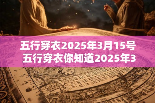 五行穿衣2025年3月15号 五行穿衣你知道2025年3月15号该选什么吗