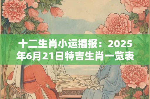 十二生肖小运播报：2025年6月21日特吉生肖一览表