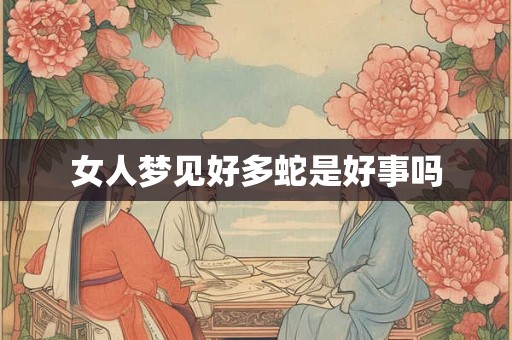 女人梦见好多蛇是好事吗 女人梦见好多蛇是好事吗