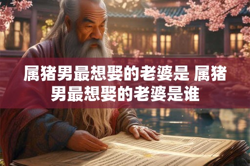 属猪男最想娶的老婆是 属猪男最想娶的老婆是谁