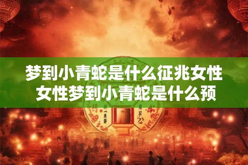 梦到小青蛇是什么征兆女性 女性梦到小青蛇是什么预兆