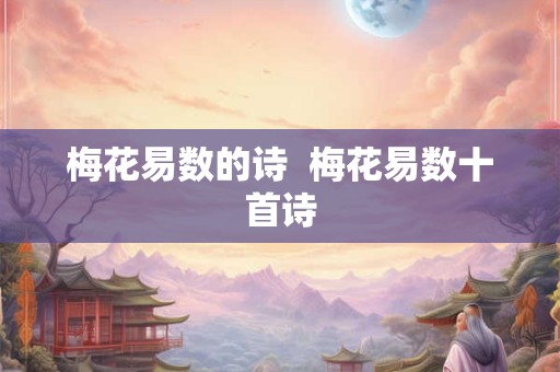 梅花易数的诗  梅花易数十首诗
