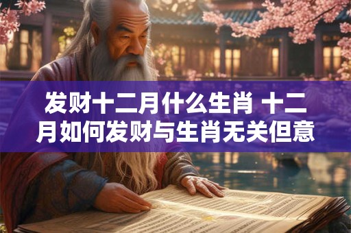 发财十二月什么生肖 十二月如何发财与生肖无关但意思大致相同