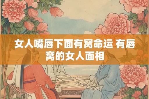 女人嘴唇下面有窝命运 有唇窝的女人面相