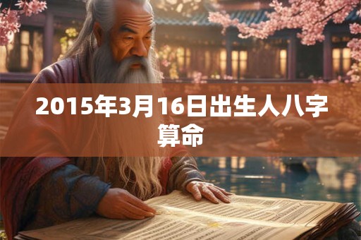 2015年3月16日出生人八字算命