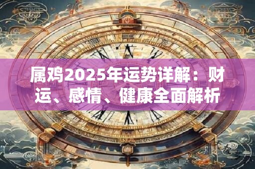 属鸡2025年运势详解：财运、感情、健康全面解析