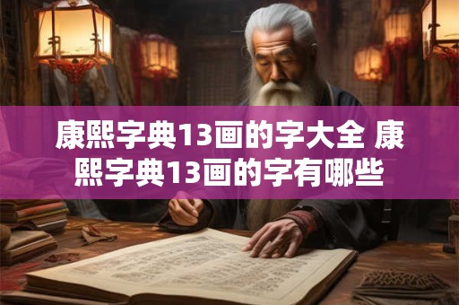 康熙字典13画的字大全 康熙字典13画的字有哪些