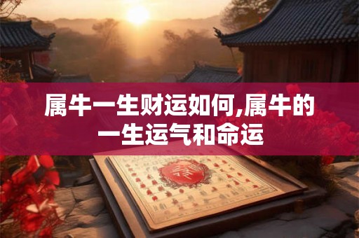 属牛一生财运如何,属牛的一生运气和命运
